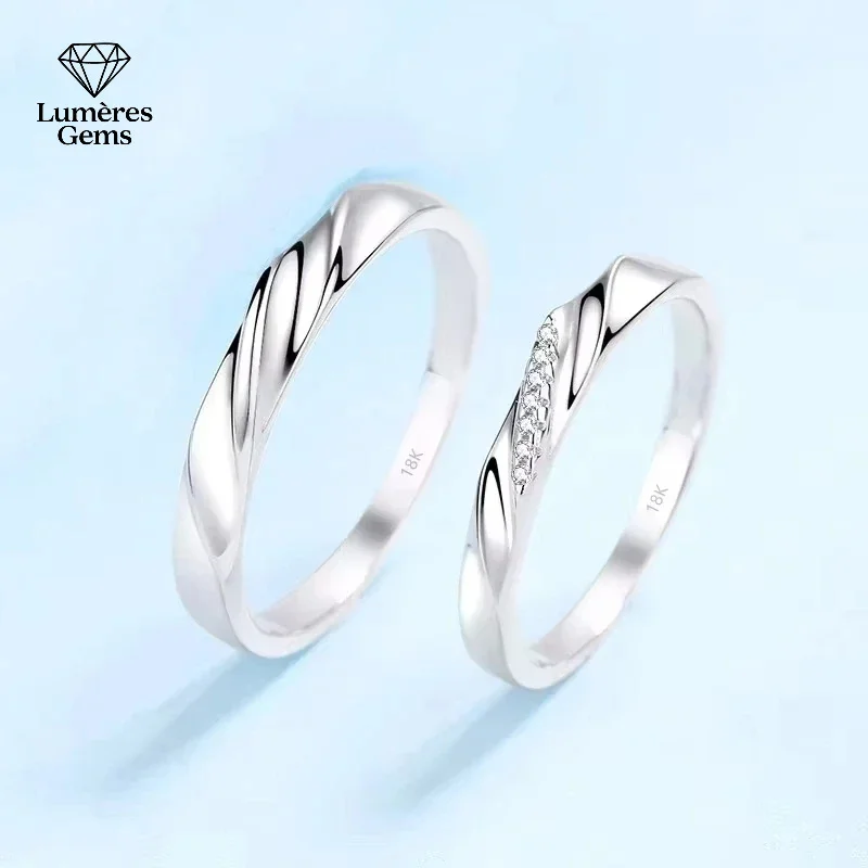 

Unisex 18K White Gold Engagement Ring Moissanite Diamond Wedding Band Couple's Jewelry Lover's Gift Birthday Valentine's Day