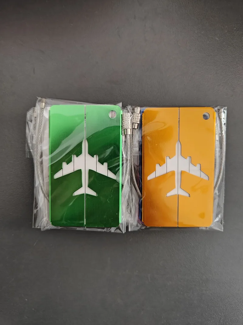 Reisegepäckanhänger aus Aluminiumlegierung, Kofferanhänger, Flugzeug mit Namen, Anti-Verlust, einfarbiges Reisezubehör – Detail 13