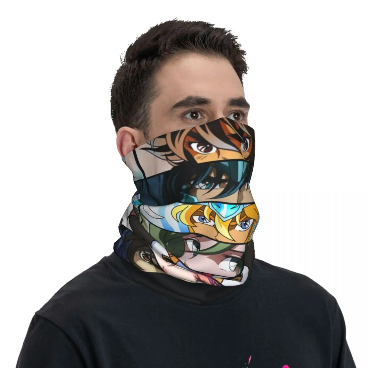 커스텀 레트로 황도십이궁 세인트 세이야 캐릭터 넥워머 남녀 겨울 스키 스카프 게이터 애니메이션 만화 얼굴 가리개