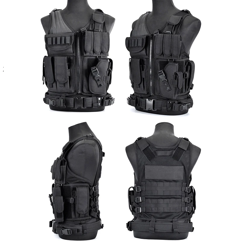 Jaqueta tática Swat com bolso múltiplo, roupas de segurança de caça, Swat, Peito Rig, SWAT Army CS Hunting Vest, acessórios para camping