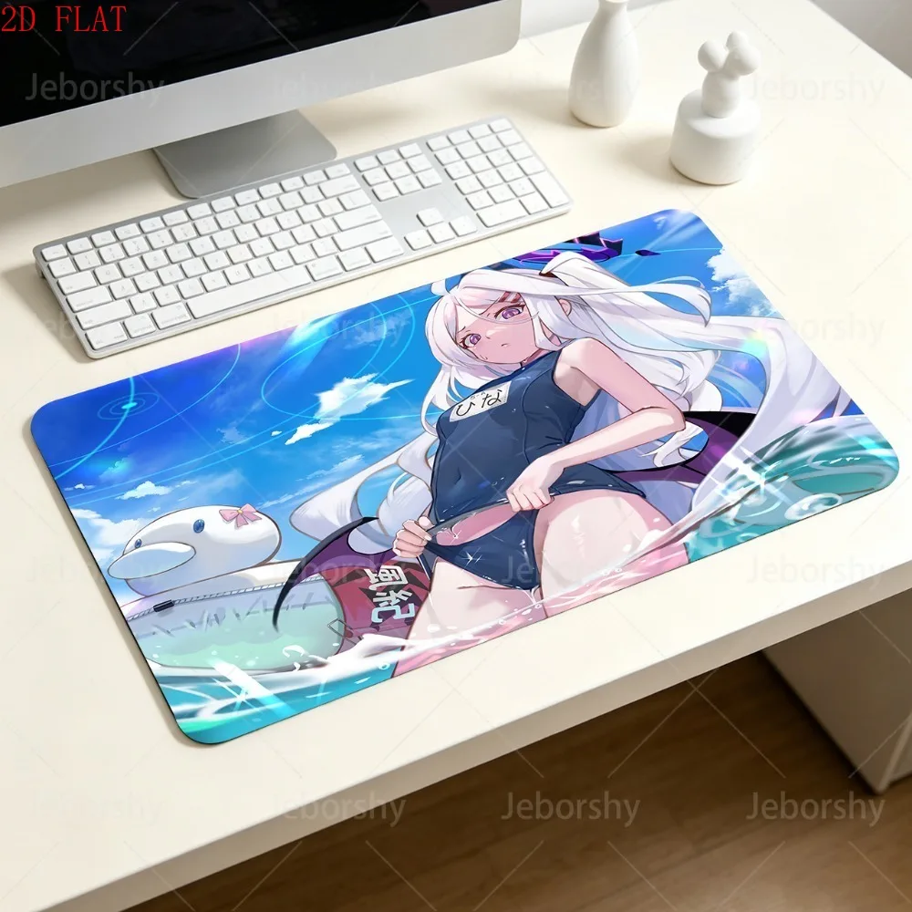 Alfombrilla de ratón para juegos Blue Archive Hina Sorasaki - Alfombrilla de escritorio Anime Demon Girl para jugadores de PC