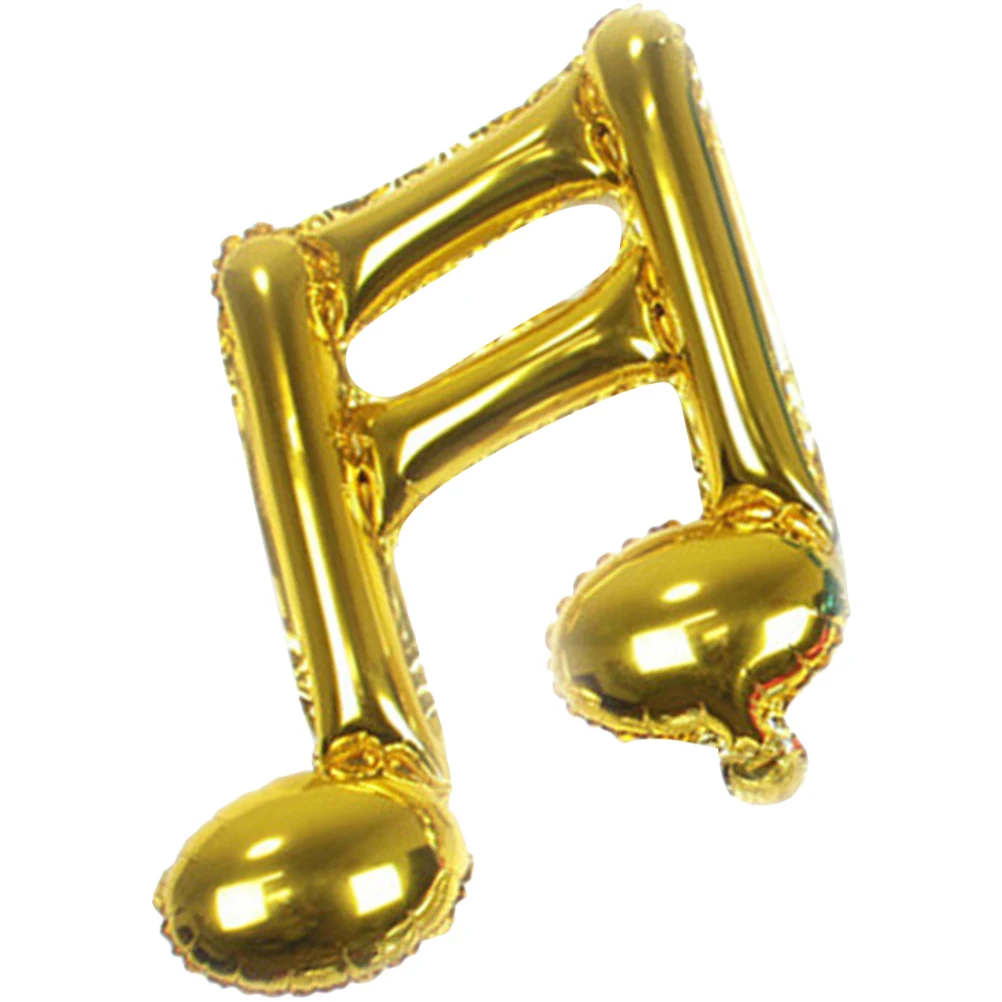 

Sixteen Note Music Foil Balloons Gold Mylar Balloons for Birthday Wedding Engagement Parties Easy Inflate Deflate