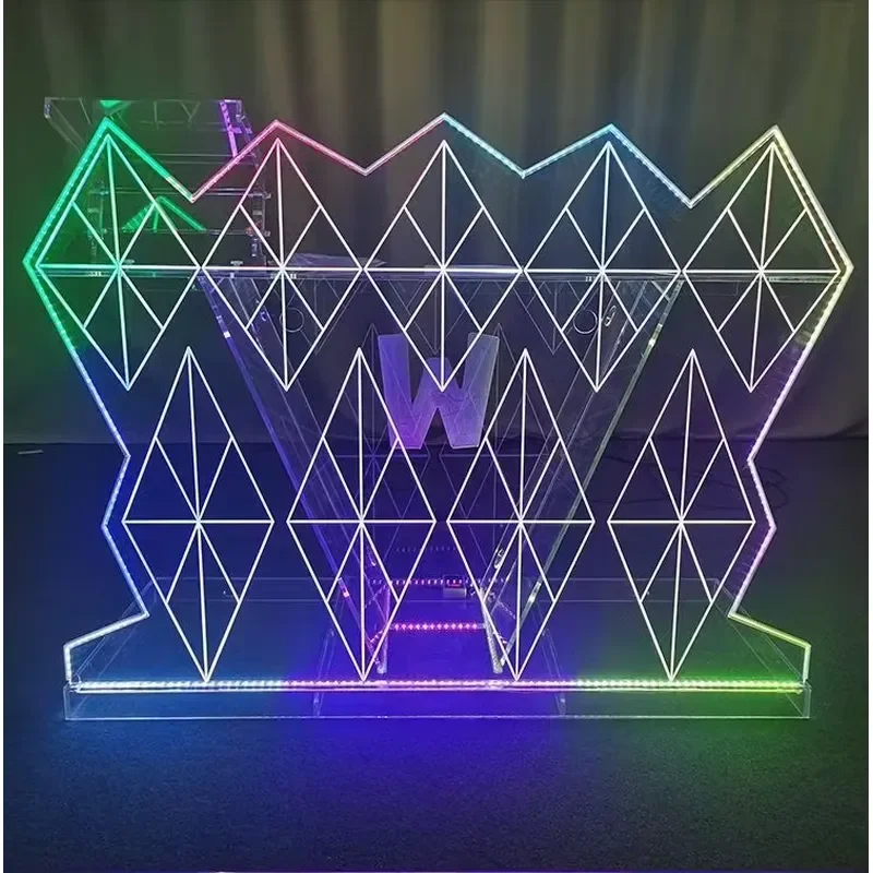 Modern Acrylic LED Luminous Disc Table Bars KTVs Clubs Restaurants Homes-a Sleek Transparent Customized Color Sizes Furniture