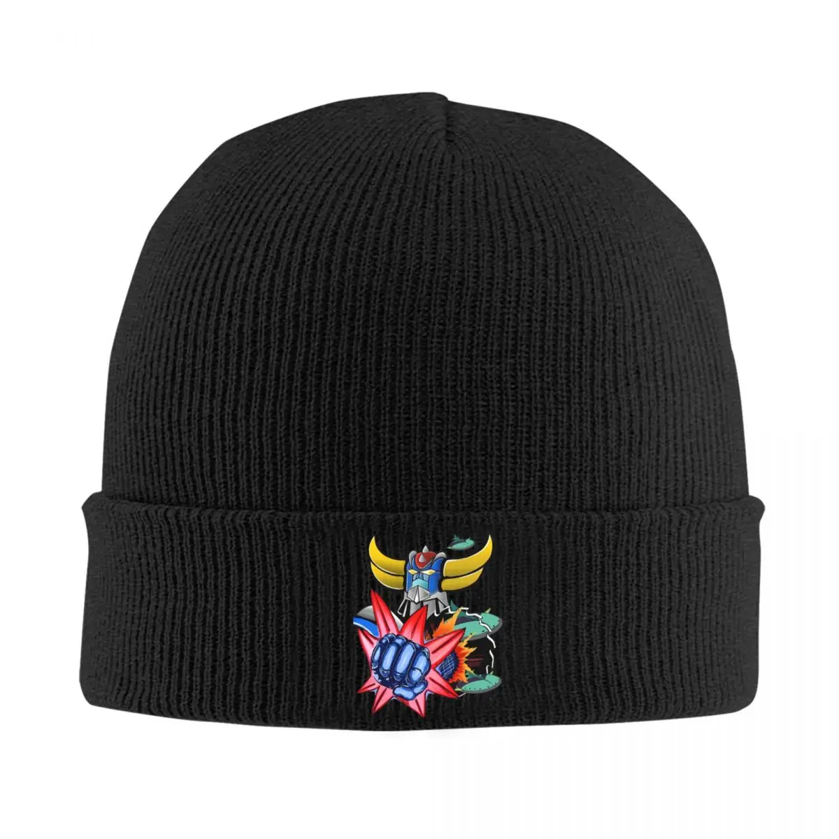 Mazinger z ufo robô grendizer chapéu de malha bonés casuais das mulheres dos homens unisex kpop gorro chapéus outono impresso térmico elástico bonnet chapéus