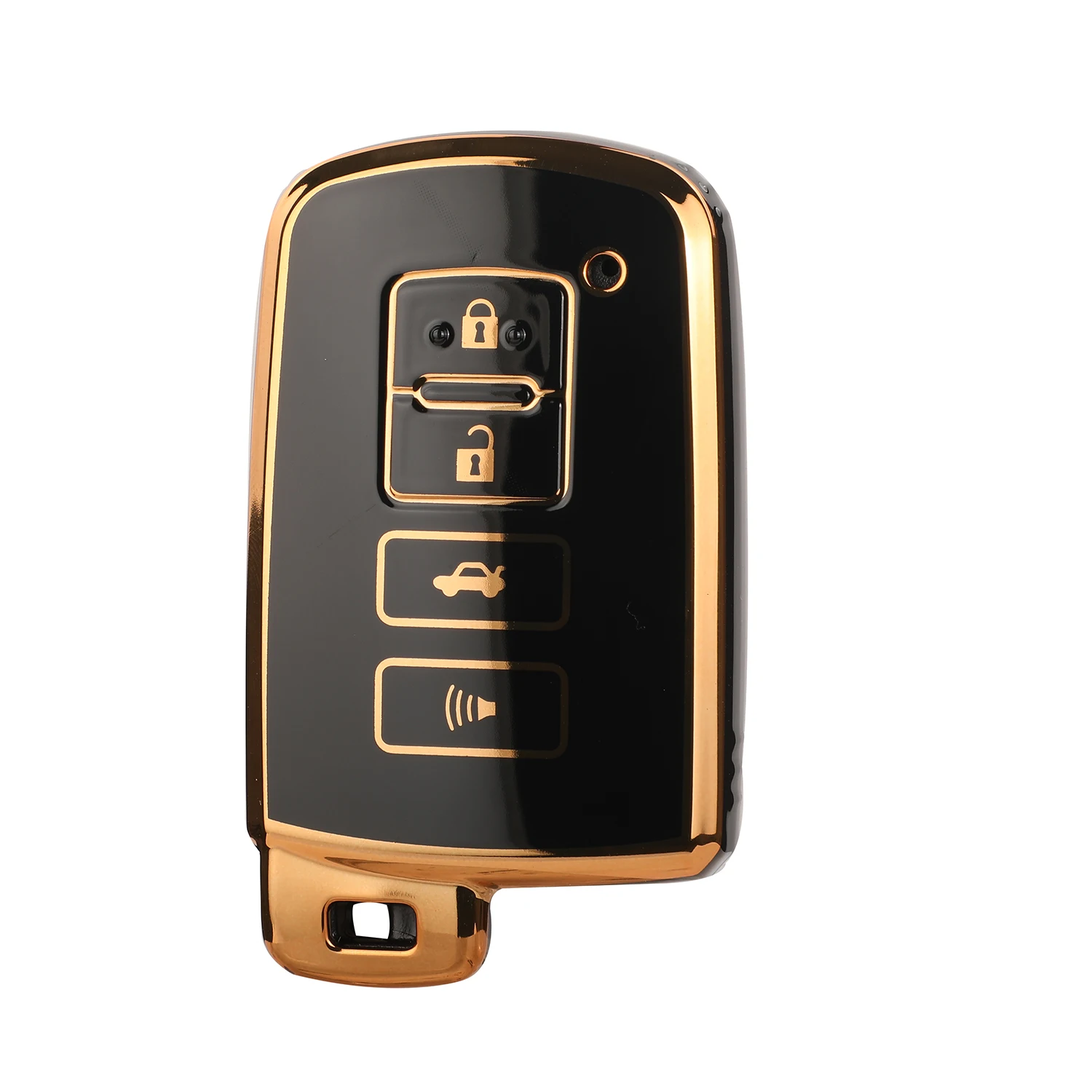 jingyuqin Nowy pokrowiec na kluczyk samochodowy TPU do Toyoty Camry Corolla Avalon Rav4 Land Cruiser Smart Key 4Przyciski