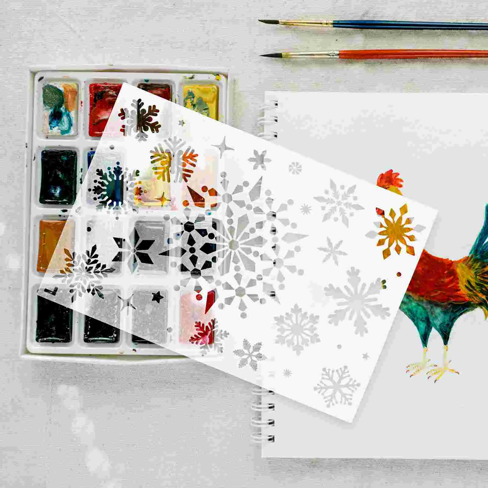 Christmas Snowflake Template Winter Decor Stencil Reusable Paint for Painting on Walls Washable Drawing Canvas The Pet Child