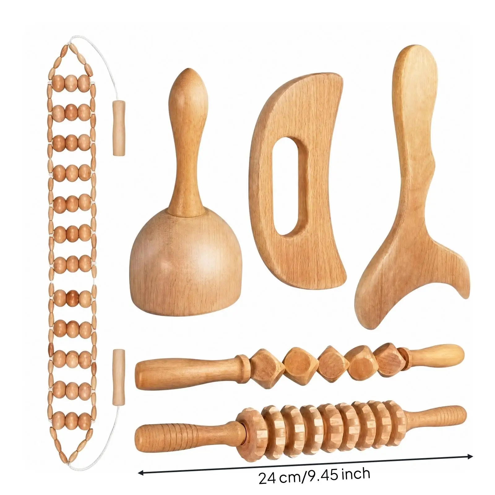 Handheld Wood Body Scraper Massage Tool for Meridian Muscle Relaxation Home Use