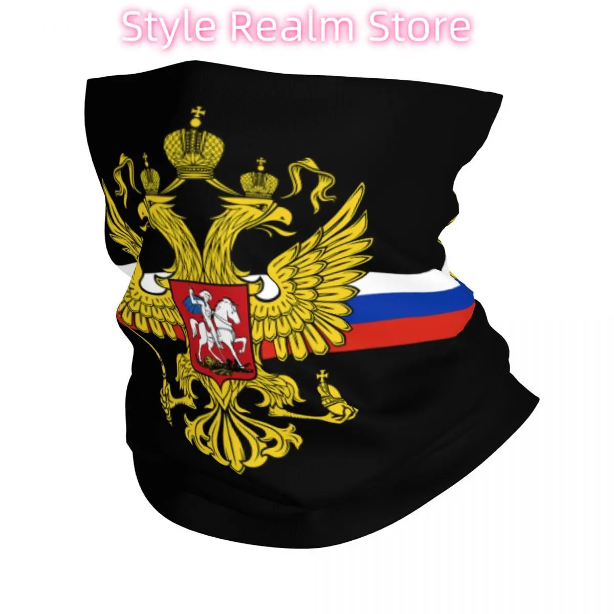 

Coat Of Arms Of Russia Bandana Neck Gaiter for Hiking Running Men Women Wrap Scarf Russian Flag Balaclava Warmer