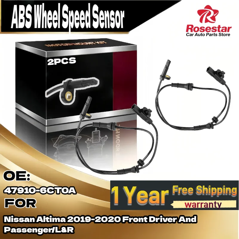 

For Auto 2X Front Driver/Passenger ABS Wheel Speed Sensor 47910-6CT0A for Nissan Altima 2019-2020
