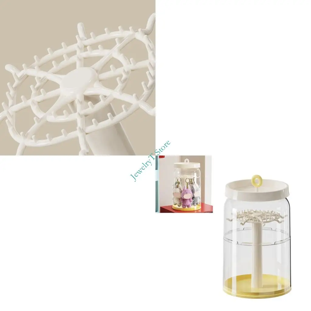 

LX9D Clear Collectible Rotating Display Case With Secure Slotted Base And Dustproof Lid