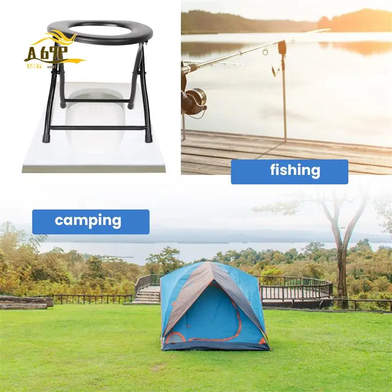 

A69P-Portable Strengthened Foldable Toilet Chair Travel Camping Climbing Fishing Mate Chair Outdoor Activity Accessories