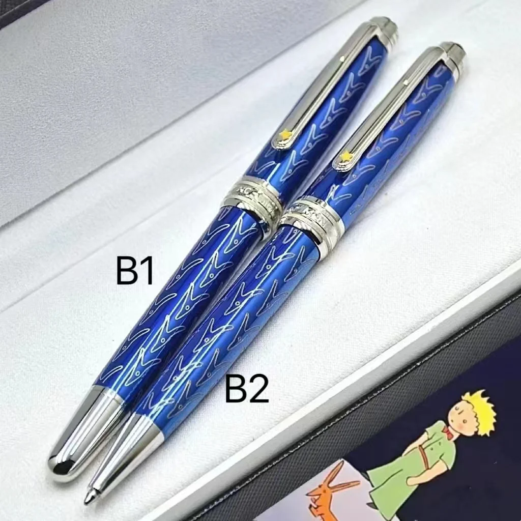 Stylo à bille MB Prince Blue Metal et ResinRollerball, édition spéciale, bureau, école, ampa, stylos plume avec numéro de série