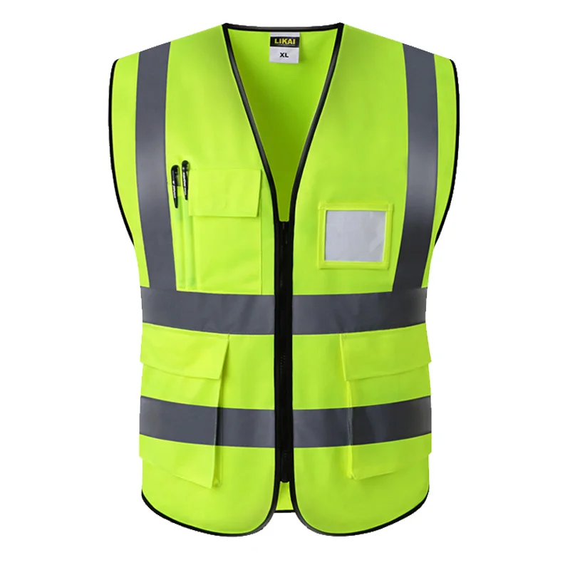 High Visibility Reflective Vest Safety Clothes Warning Waistcoat Fluorescent Workwear with Pocket Safety Clothing Workwear