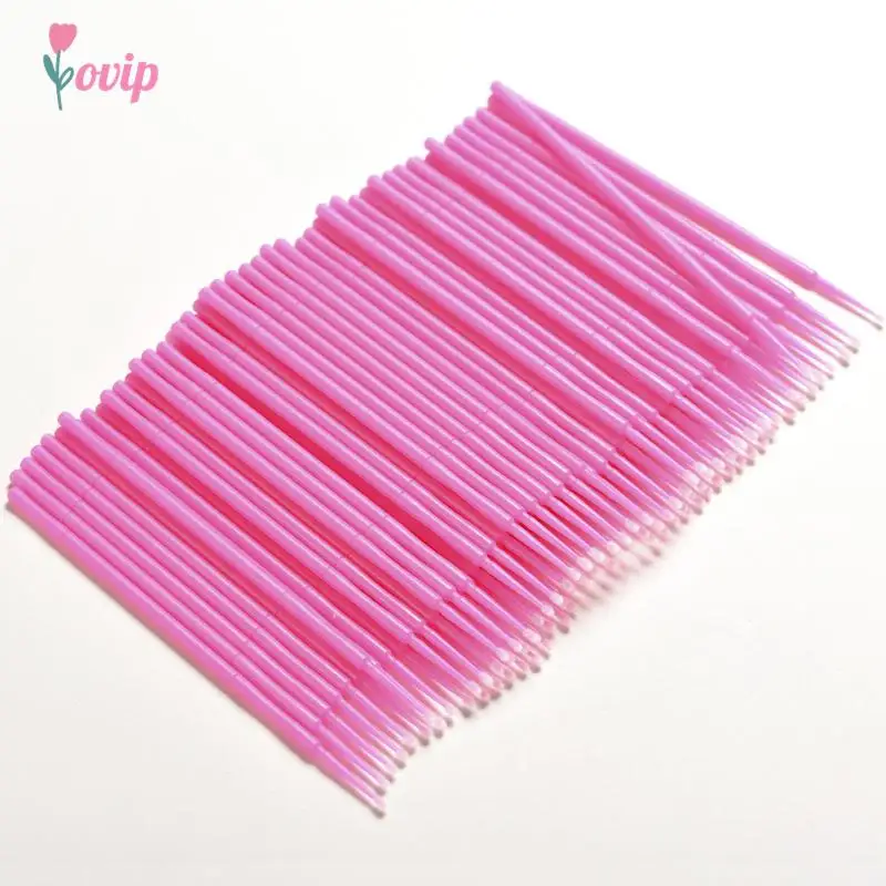 100 Pcs/Pack Lint Disposable Makeup Brushes Eyelash Extension Individual Lash Removing Tools Swab Micro Brush Beauty Tools