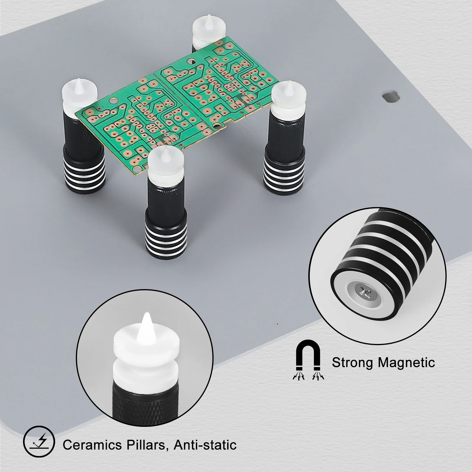 NEWACALOX-placa PCB magnética, Clip fijo, brazo Flexible, herramienta auxiliar de soldadura, soporte posicionador de soldadura de tercera mano