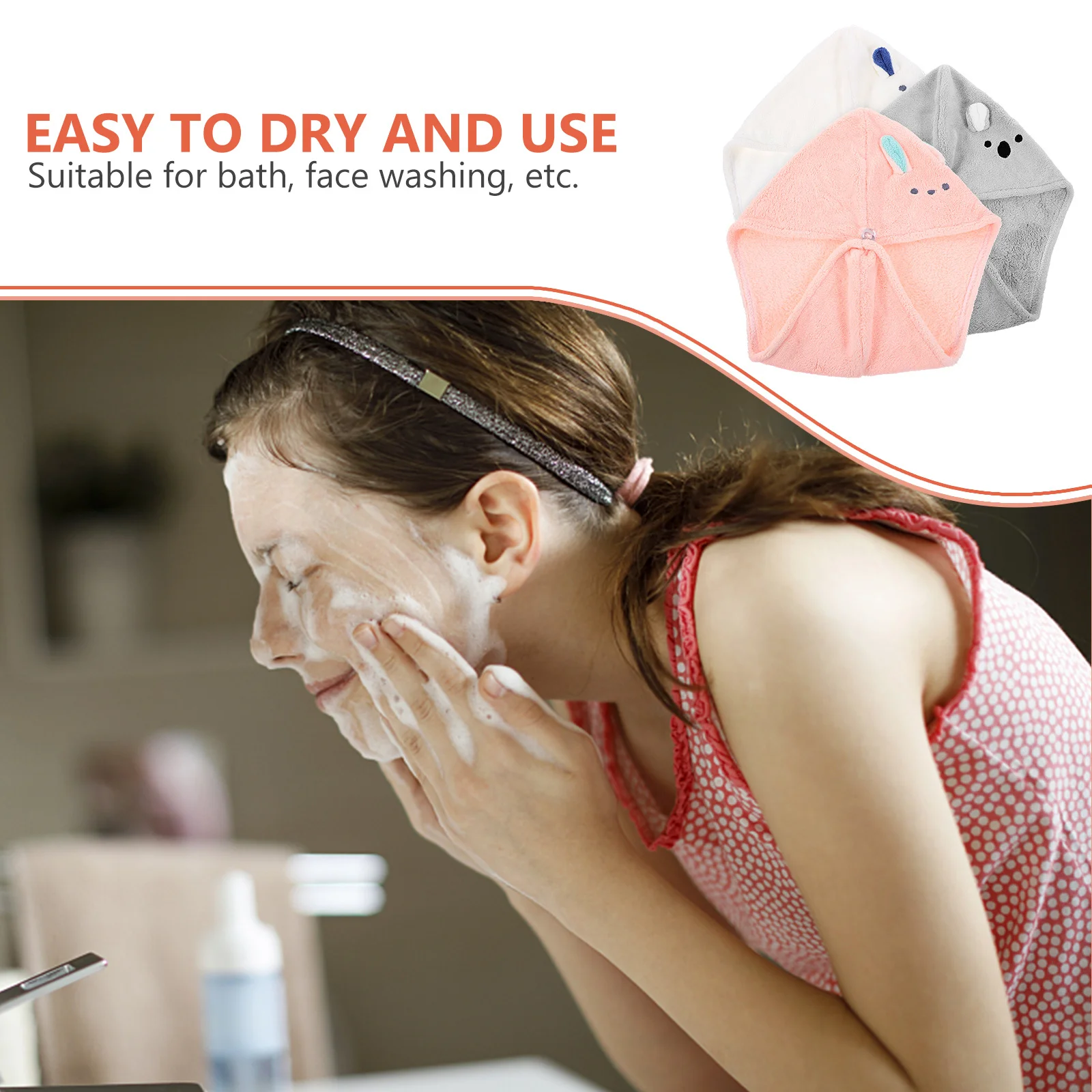 

3Pcs Coral Fleece Towels Soft Water Absorbent Quick Dry Bath Face Washing Towel for and Adults Home Use Travel