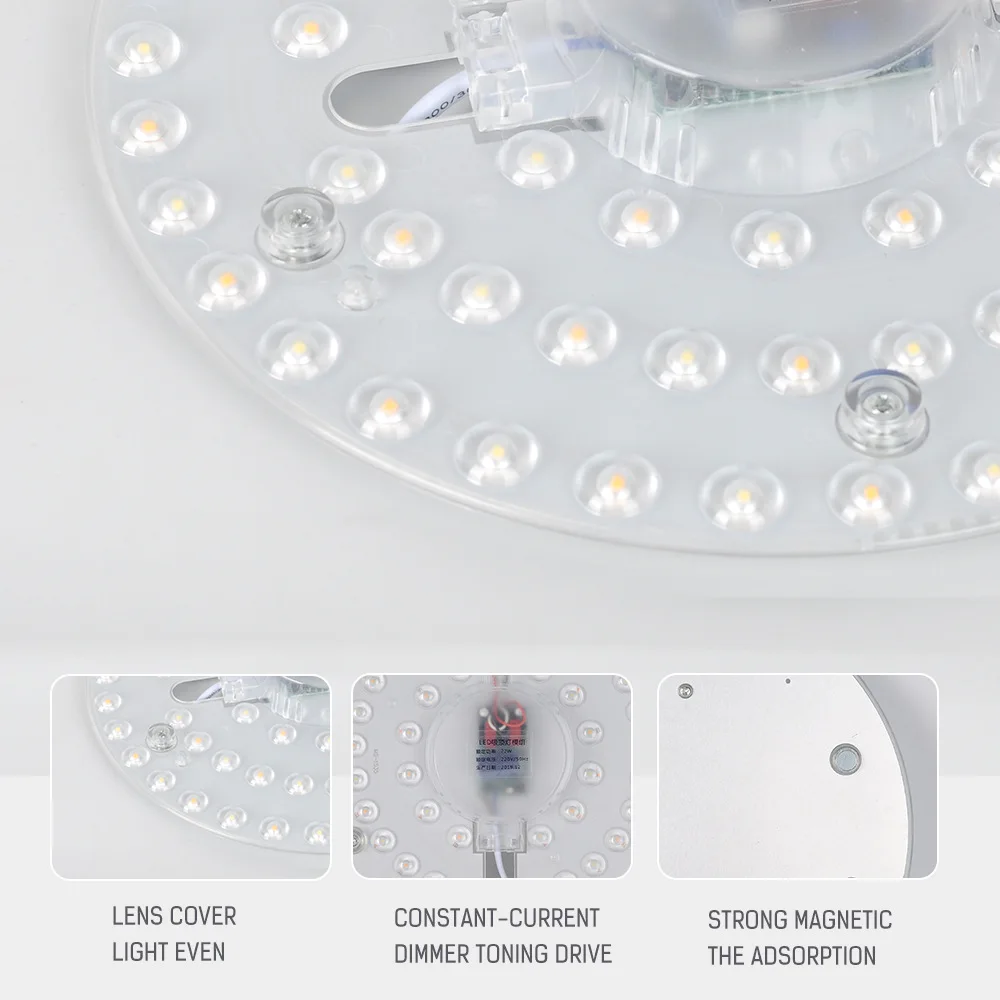 Painel de LED circular de 50W 36W 24W 18W 12W, lâmpada circular de teto SMD LED, placa circular de LED, AC 220V 230V 240V.