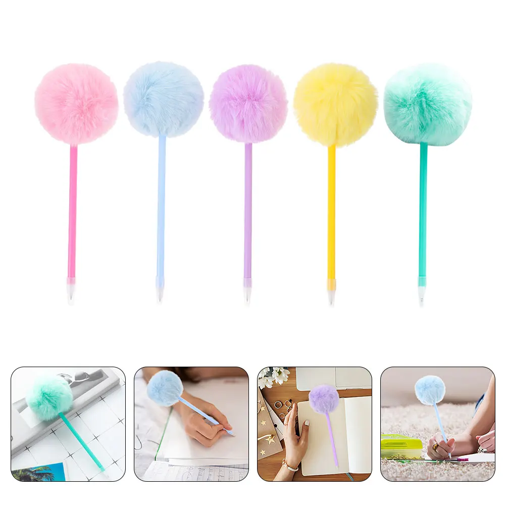 

5pcs Cute Ball Pens for Girls Colorful Office Supplies Valentines Day Pens Students Writing Tools Cartoon Gifts