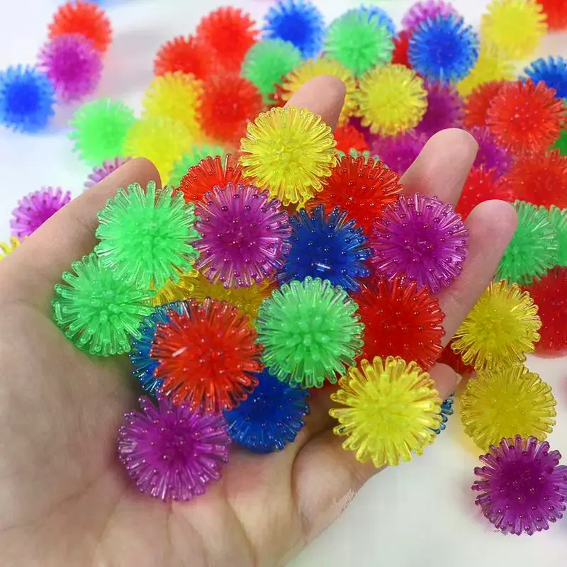 20 Pcs Bright Mini Soft Spiky Sensory Balls Waterproof Squeeze Stress Relief Toys for Kids Travel Outdoor Play Party Gifts