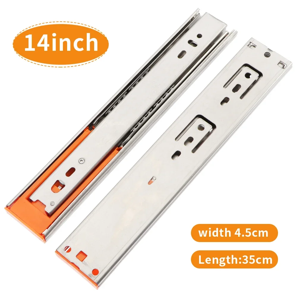 

10-20inch Drawer Slides Soft Close Drawer Stainless Steel Track Rail Sliding Three-Section Rail Cabinet Slide Furniture Hardware