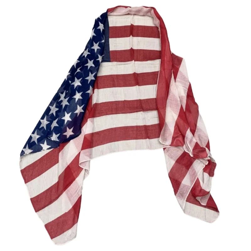 

Trendy Star Scarf Shawl for Male Women Julycostume Head Scarf Unisex Shemagh Perfect for Independence Day Celebration