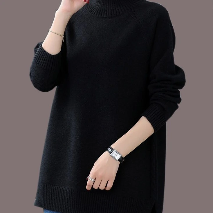 Pull à manches longues et col rond pour femme, optique d'hiver, pull épissé pour femme, vêtements de bureau pour femme, T353