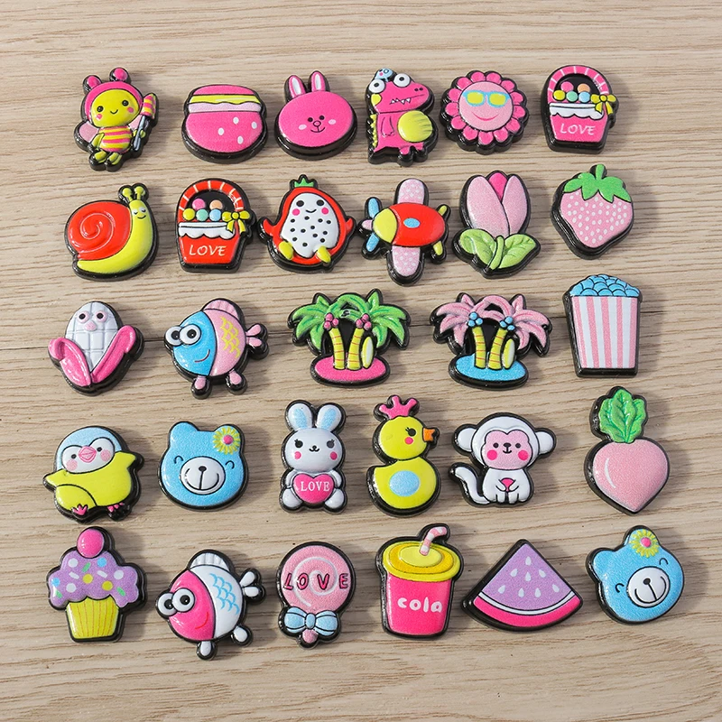 Tusember 15 Stück Niedliche Harz-Acryl-Sommerurlaub-Sonnen-Tier-Flug-Popcorn-Cola-Flachrückseite für DIY-Handyhüllen-Deko-Accessoires – Detail 6