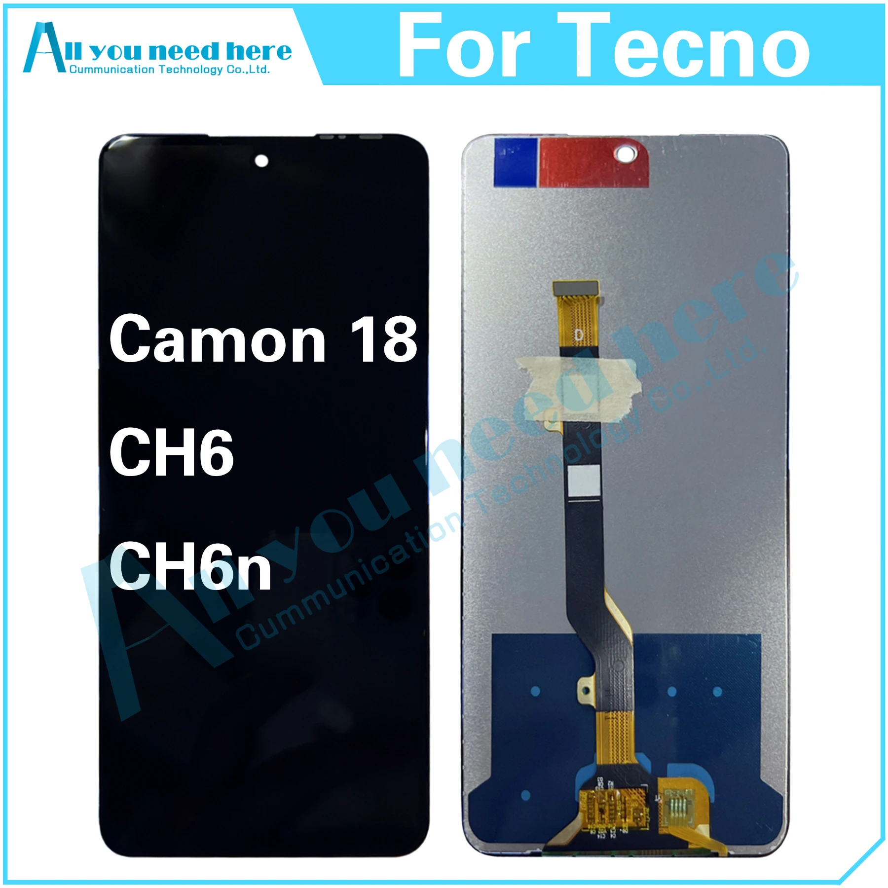 

100% Test For Tecno Camon 18 CH6 CH6N Camon18 LCD Display Touch Screen Digitizer Assembly Repair Parts Replacement