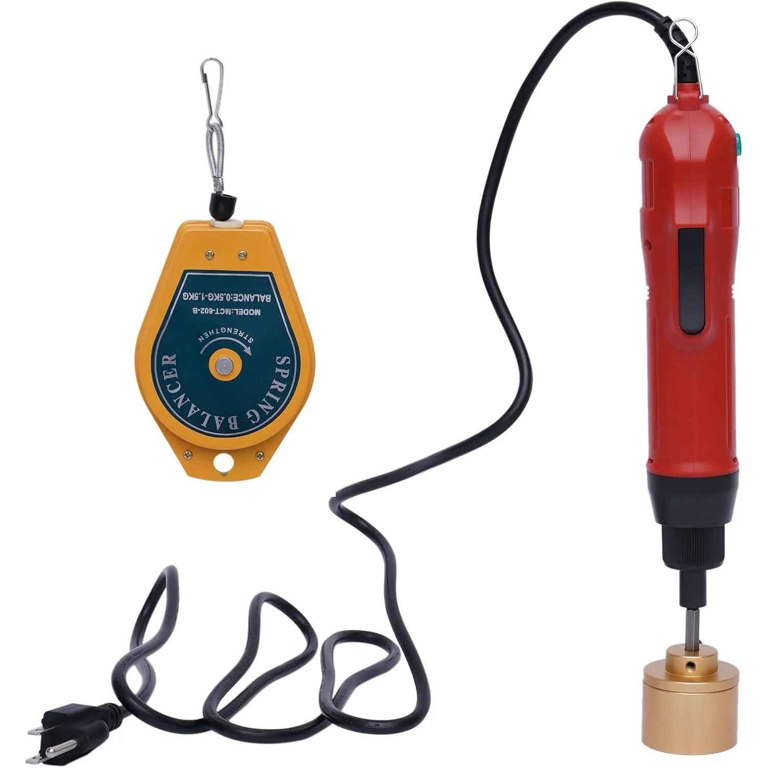 ハンドヘルドボトルキャッピングマシン キャッパー ボトルキャップシーリングツール Φ10-30mm 丸型キャップ/スプレーキャップ用、20-50キャップ/分（レッド）