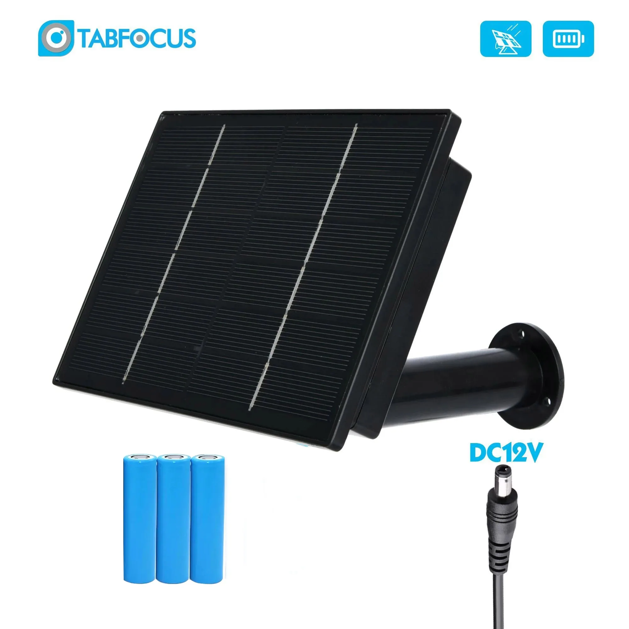 4W Waterproof Solar Panel  For Hunting 4G Camera Built-in 18650 Battery 18000mah Outdoor 2m Cable Charged Output DC12V Powered