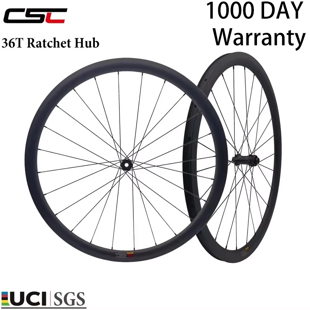 CSC自転車カーボンホイール 36Tラチェットハブ 33/38/40/45/50/58/60mm