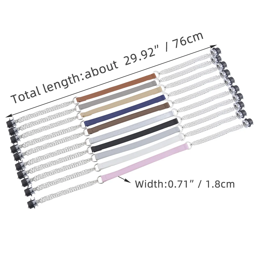 New 1 Pair O Bag Accessories Silver Long OT Double Chain Handles Straps for O Bag Women Bag