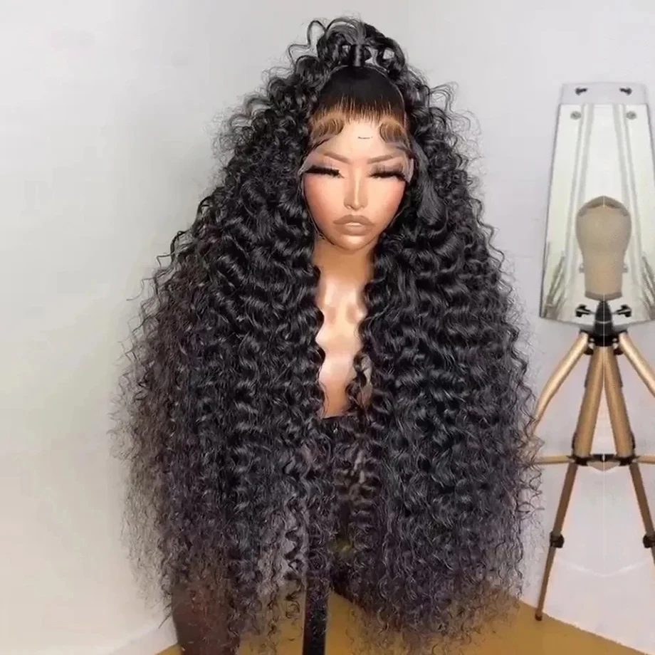 Miniask 200 Density 13X4 Lace Front Kinky Curly Wig Brazilian Bone Human Hair For Women 4X4 Closure Natural Color Wig On Sale