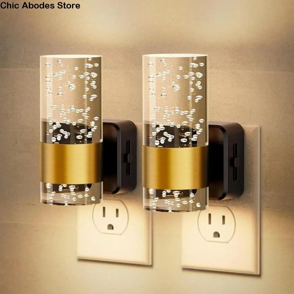

3000K Decorative Wall Lamp Warm Light Adjustable Luxury Crystal Wall Lamp Auto Sensing Energy-Saving Plug-in LED Wall Light