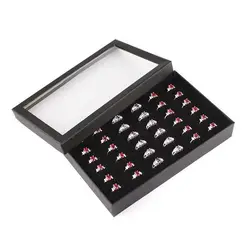 Fine Popular Exquisite Case Cufflinks 36 Slots Display Jewelry Earring Tray Organizer Storage Ring Box