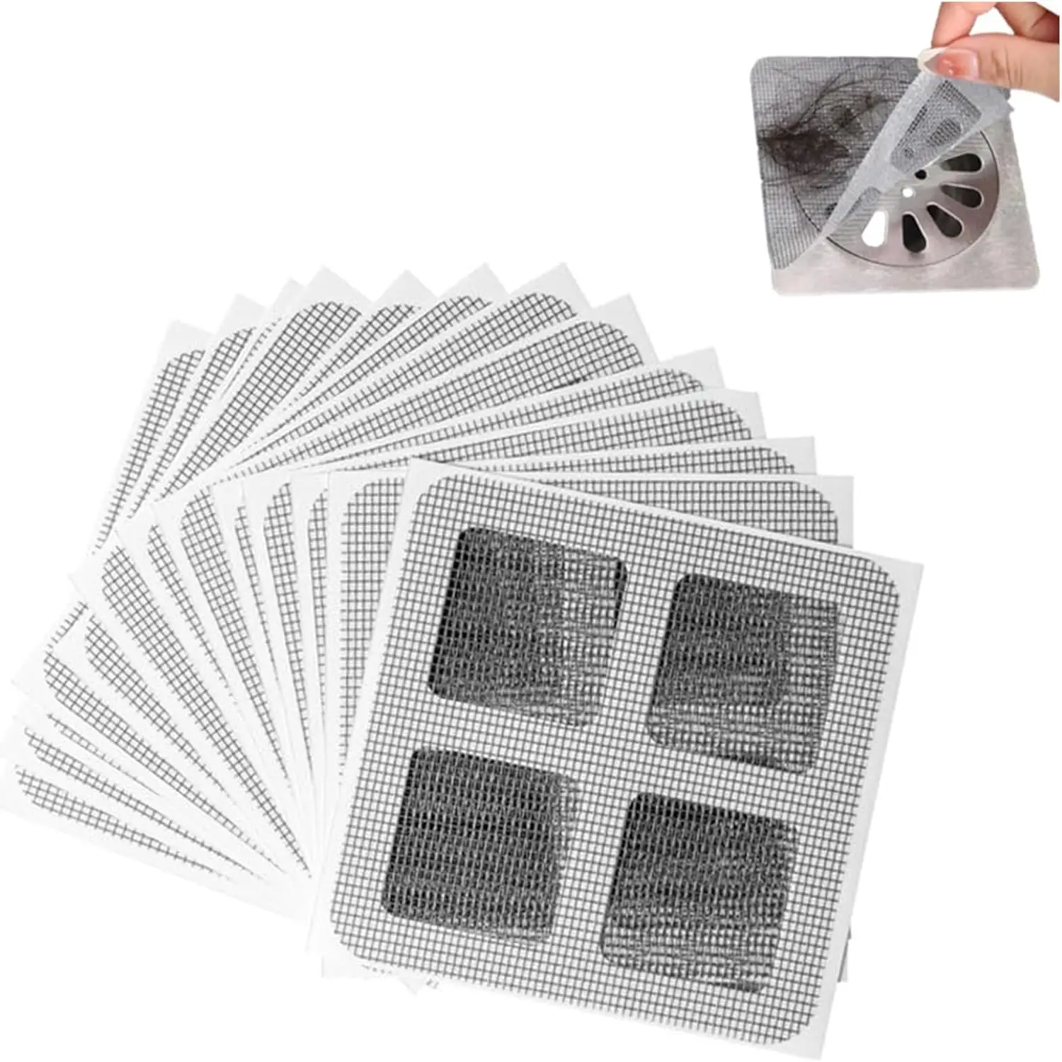 Disposable Shower Drain Cover Hair Catcher Shower Drain Mesh Stickers, Bathroom, Laundry, Bathtub, Kitchen, Sink, Hair Filter Ba