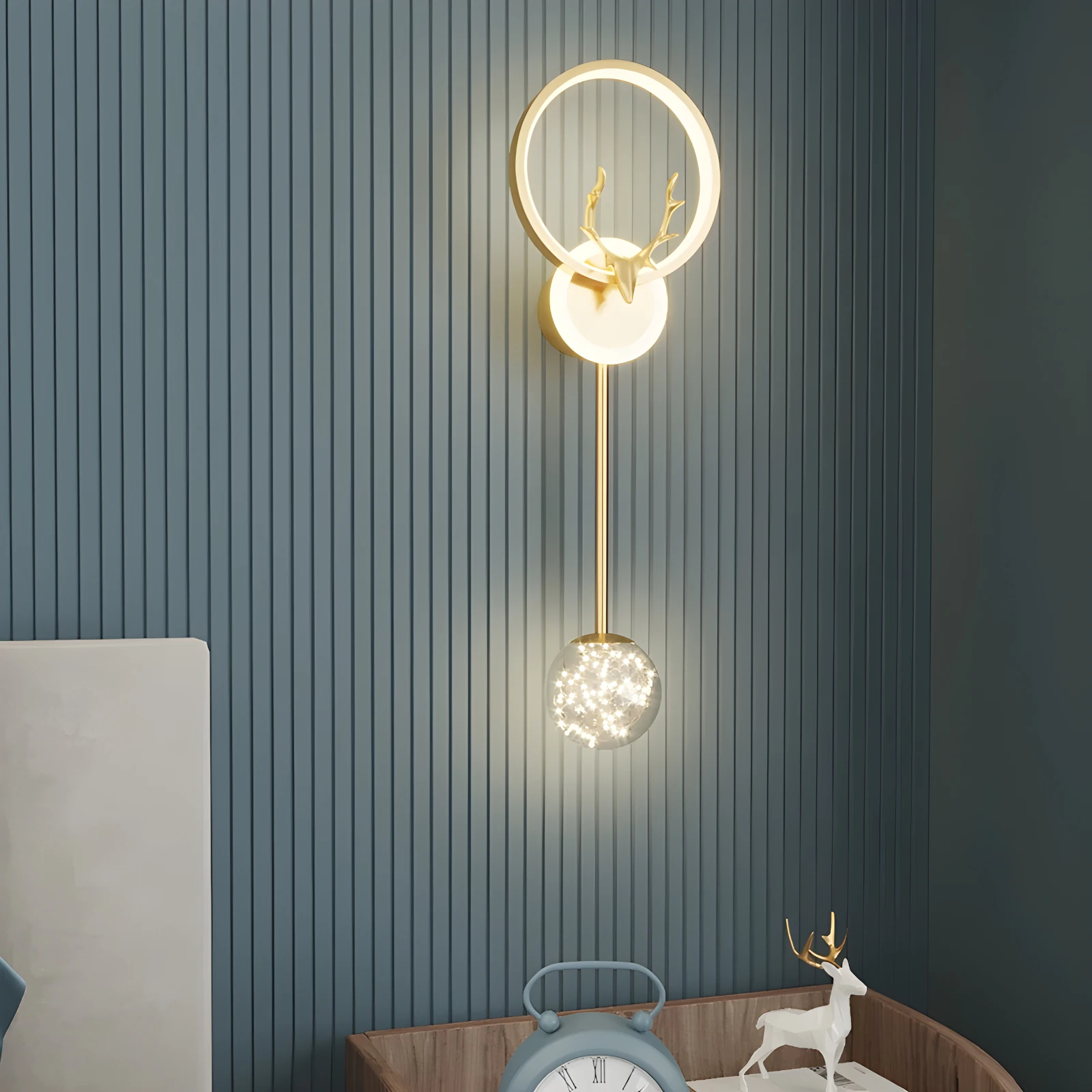 

Modern Creative Sheephead Led Wall Light Minimalist Bedroom Bedside Wall Sconce Led Lights Living Room TV Background Wall Lamp