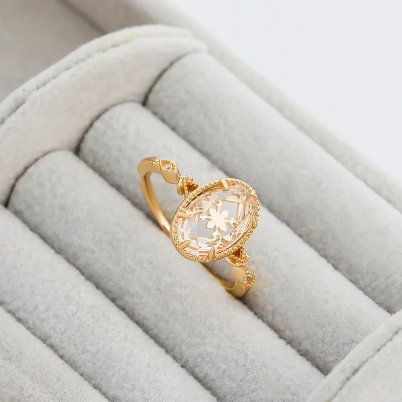 LAMOON Vitage Luxury Palace style Natrual White Crystal Ring For Women 925 Sterling Silver Gold Vermeil Fine Jewelry Accessories image 4