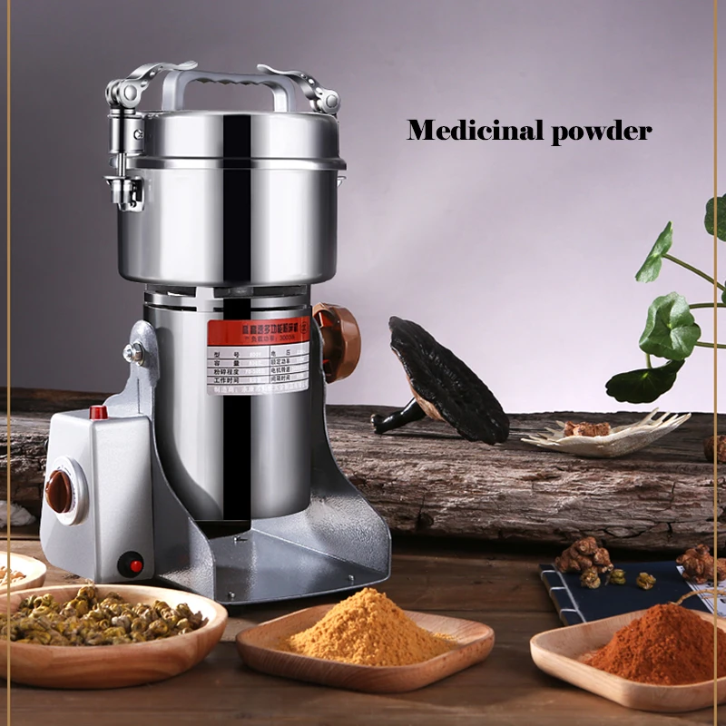 220V/1400W Electric Chinese Herbal Medicine Grinder Red Bean Nut Super Fine Grinder Small Grain Coarse Grain Grinder