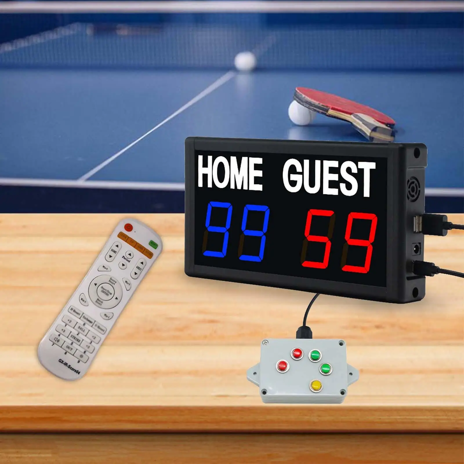 Electronic Scoreboard Mini with Remote Control Digital Scoreboard LED Score Board for Indoor Games Indoor Outdoor Tennis Sports