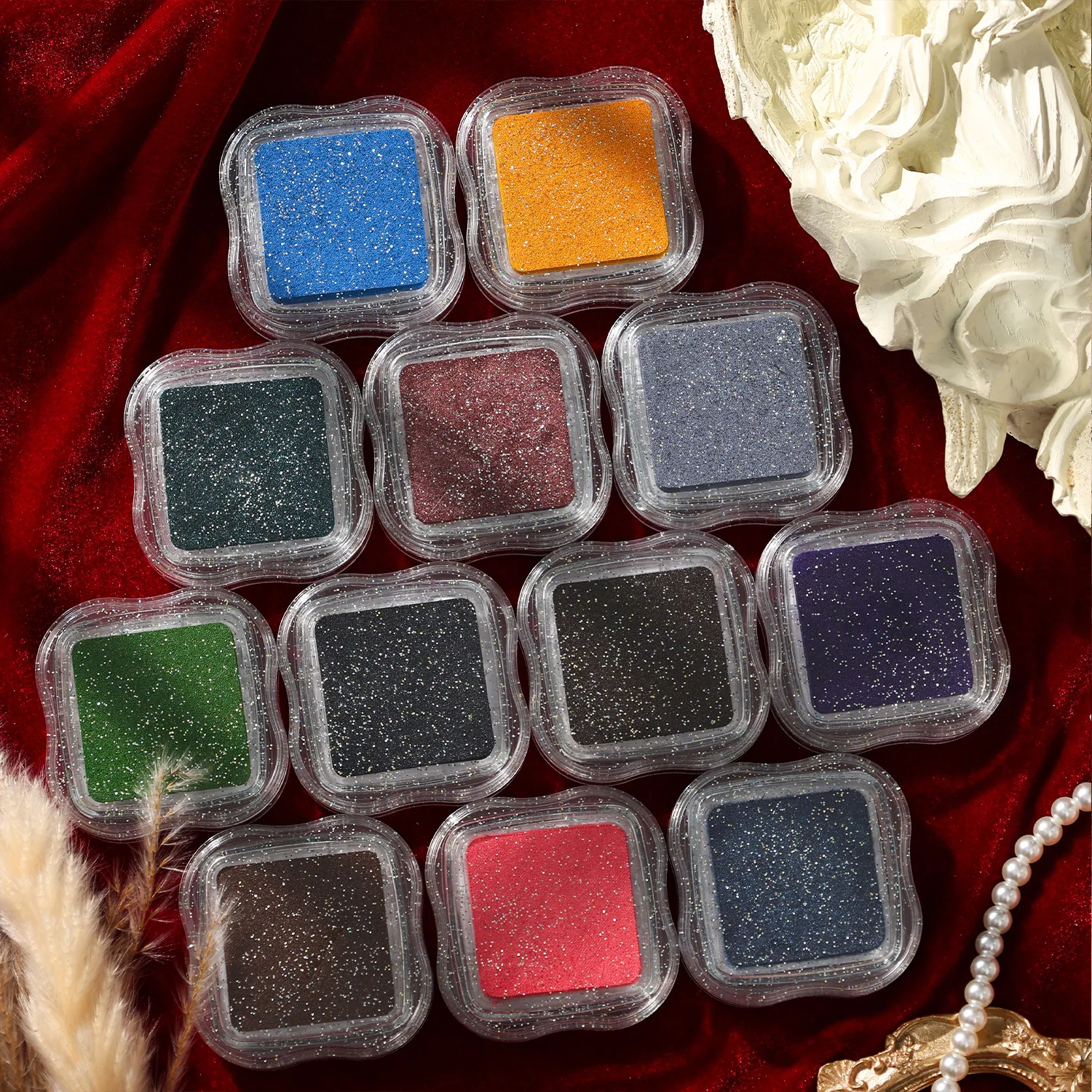 Small Cute Multi‑Color Ink Pad Set, Stamp Ink Supplies for Student DIY Journal Scrapbooking Handmade Projects