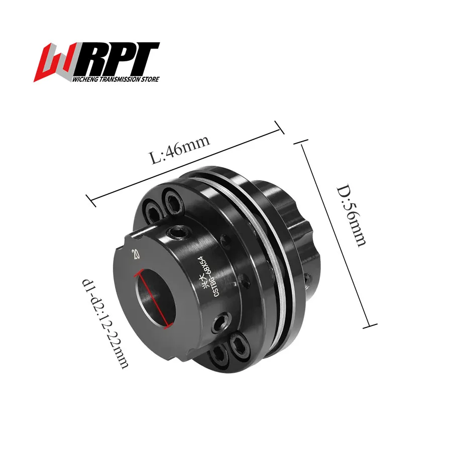 

CSTBG-45# Steel 8-Hole Diaphragm Coupling Motor High Torque Stepped Flange Coupling CSTBG-56X46