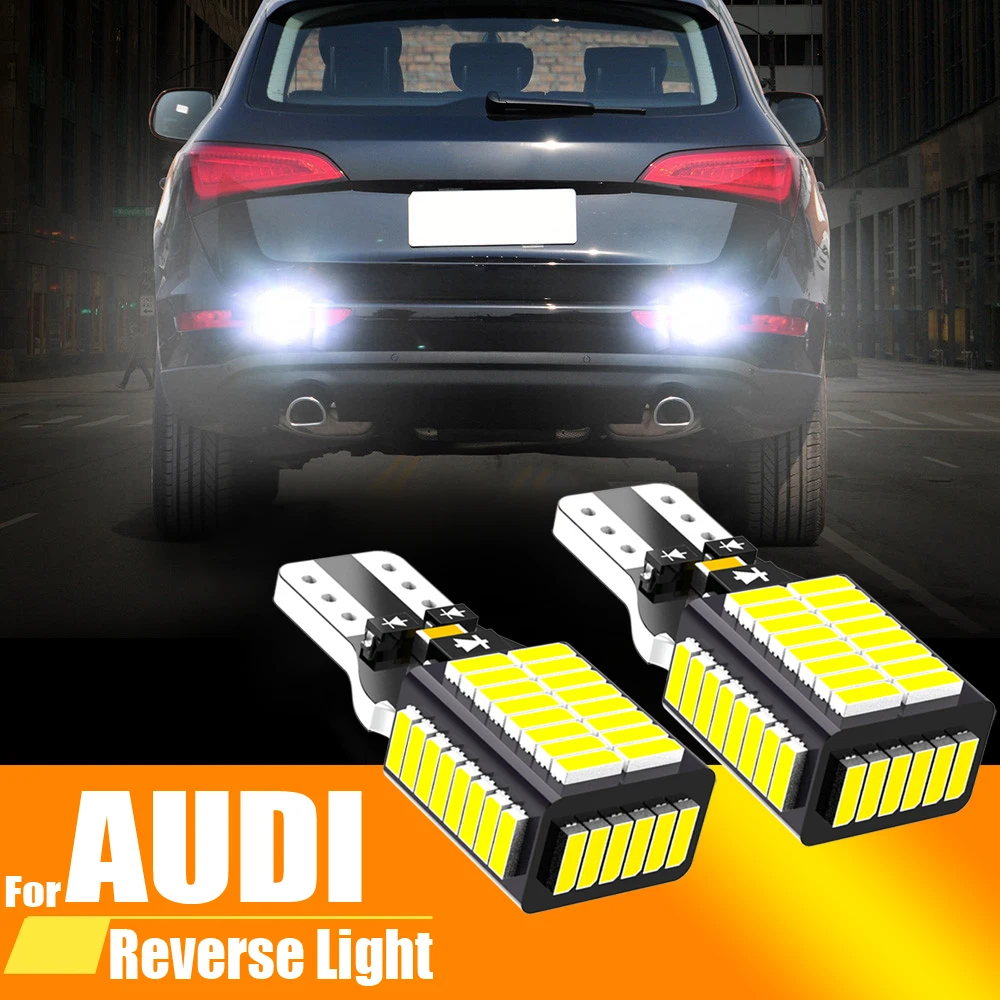 2pcs LED Backup Reversa Lâmpada Luz Blub W16W T15 921 Canbus Sem Erro Para Audi A1 8X A3 8P A4 B8 B9 A5 A6 C6 C7 A8 Q2 Q3 Q5 TT 8J