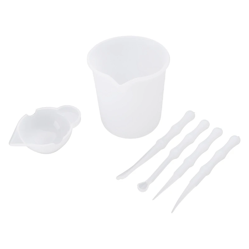 Kit de herramientas de medición de Resina de silicona, utensilios de joyería de resina epoxi UV, lavables, reutilizables, 4 piezas