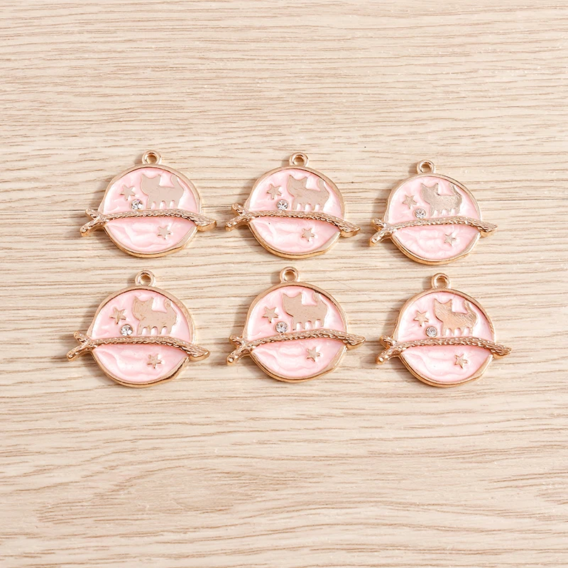 10 teile/los Cartoon Emaille Tier Katze Charms für Frauen DIY Ohrringe Anhänger Halsketten Handgemachte Armband Dekoration Schmuck Machen – Detail 16