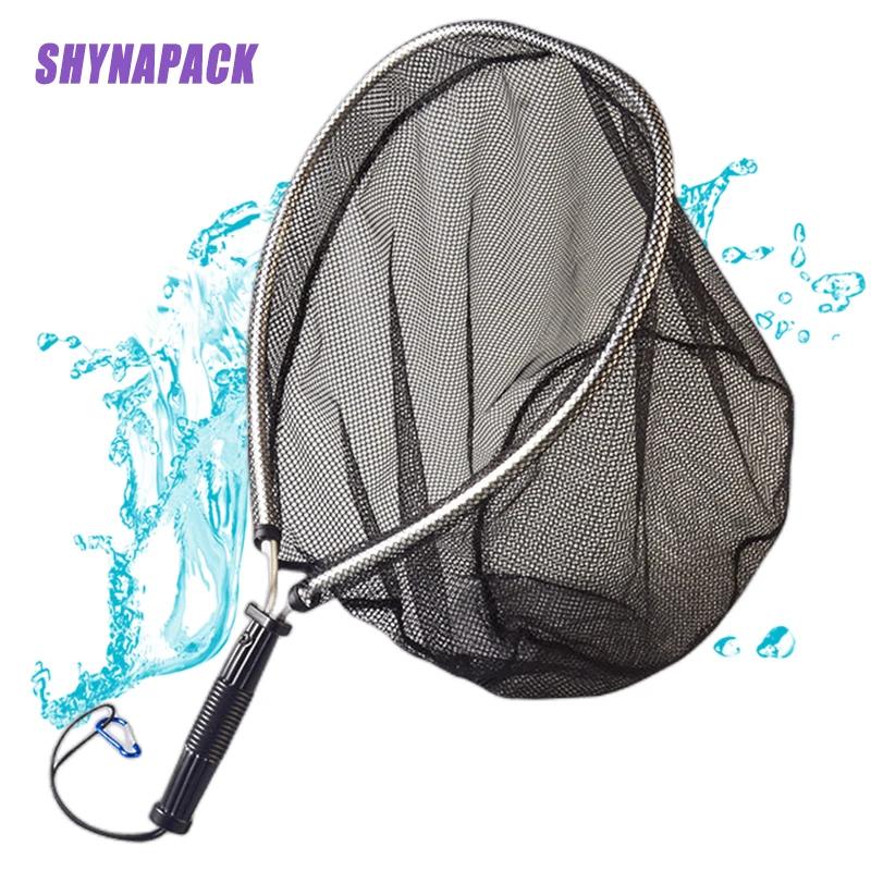 

Fishing Net Soft Silicone Fish Landing Net Aluminium Alloy Pole EVA Handle 50x30 cm Fishing Nets Tools Accessories Brail