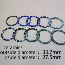 Watch Bezel Lnsert 33.7mm*27.5mm Substitute Watch Insert Ring Luminous Watch Accessories Flat High-quality Ceramic