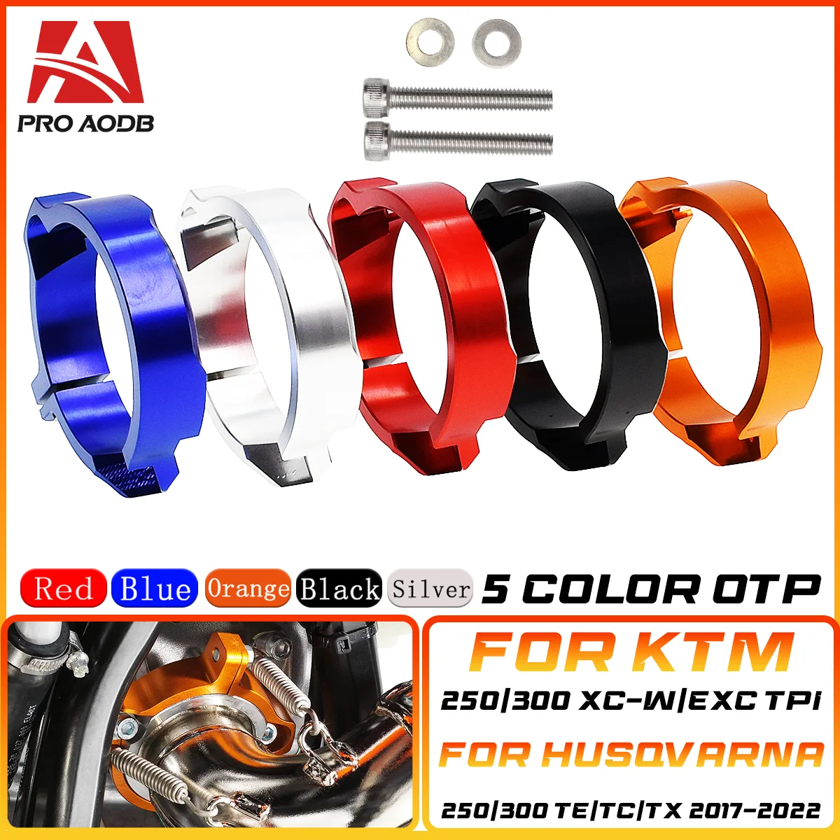 

Motorcycle Exhaust Tip Muffler Pipe Clamp Flanges Protection Cover For 250 300 EXC XC XCW/XC-W Six Days/XC-W TPI 2017-2023