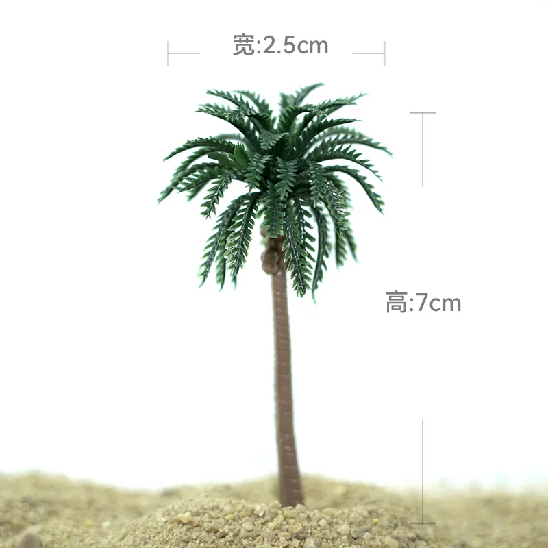 Modèle de palmier mixte AMP, plage, bord de mer, paysage, disposition, train, paysage ferroviaire, bricolage, mini diorama, 4-17cm, 5-20 pièces