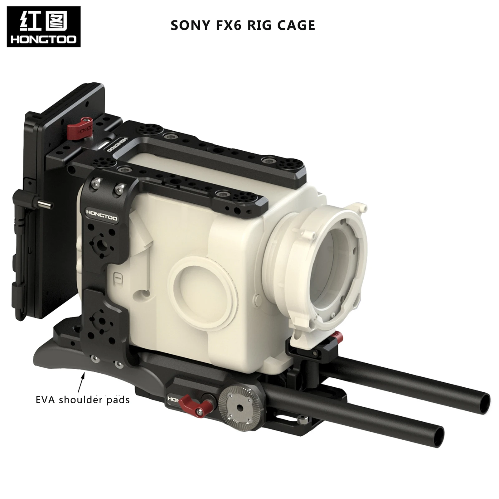 Camera Cage Armor Rig for SONY FX6 Vertical shot Armor With V mount power supply systems